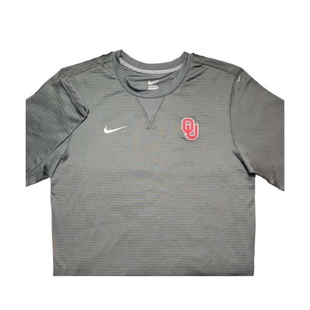 Nike Mens Sz L Oklahoma Sooners Sideline Modern Crew LS Shirt Embroidered -2306